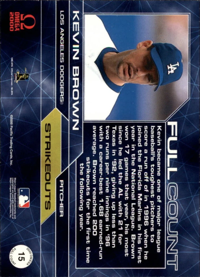 2000 Pacific Omega Full Count #15 Kevin Brown - BB - Image 2 of 2