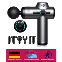 Graue Massagepistole Mit 6 Geschwindigkeiten Und 6 Austauschbaren KöPfen, Mit...