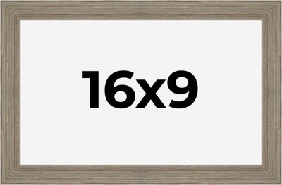 16x9 Frame Gray Barnwood Picture Frame  Modern Photo Frame UV Acrylic, Acid Free