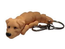 Flexibabies Golden Retriever 3.5" Articulated 3d Puppy Dog  Fidget Toy Keychain