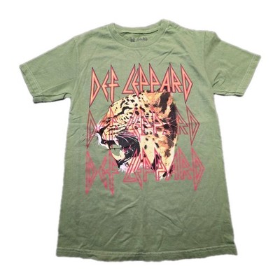Def Leppard T-shirt  Unisex Small Green Casual Album Metal Rock Tour 2023