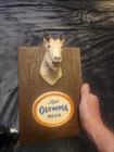Vintage Olympia Beer 1962 Mountain Goat Mounted Head Plaque Wall Sign