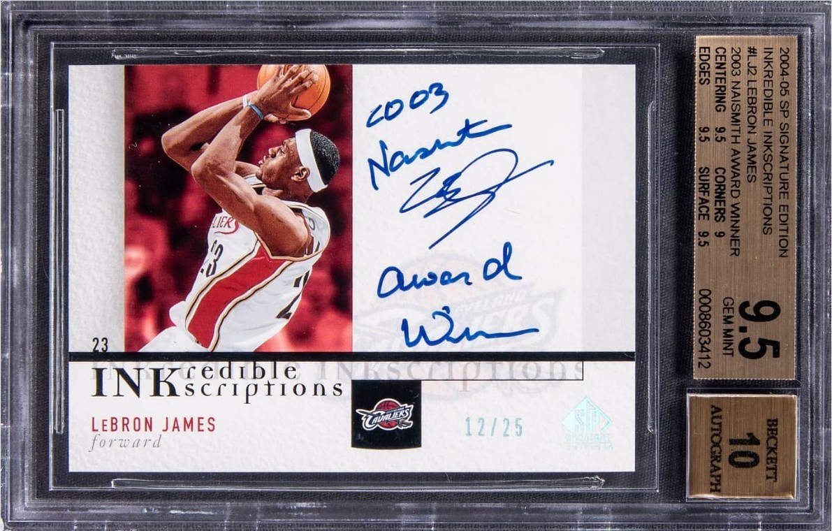 LeBron James Autographed Signed Cleveland Cavaliers 2004 SP Inkredible Inkscriptions Auto /25 BGS 9.5 Auto 10 