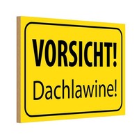 Holzschild 12X18 Cm Vorsicht Dachlawine Warn Warnschild Hinweisschild Deko Gesch