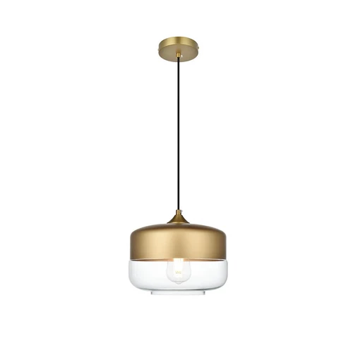 Living District Ashwell 1 Light 10" Pendant, Satin Gold/Clear - LD2243SG - Picture 1 of 1
