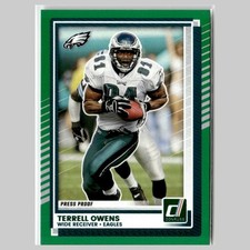 Terrell Owens #26 2025 Donruss Green Press Proof Philadelphia Eagles Football