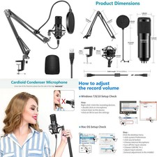 Neewer Usb Microphone Kit, 192khz/24bit Supercardioid Condenser Microphone With