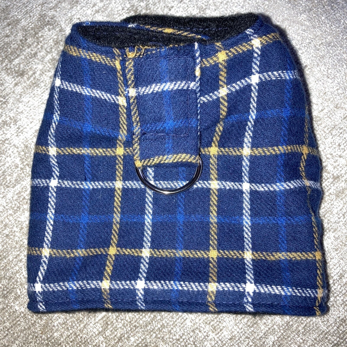 Blue Tartan Dog Harness Vest Size XXS For Chihuahua Puppy T Cup eBay