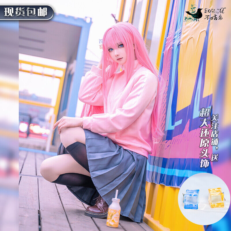 Anime BOCCHI THE ROCK! Hitori Gotoh Hoodie Jacket Trousers Cosplay Thick  Costume