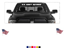 U.S. NAVY RETIRED Windshield Banner Decal Sticker Car Truck SUV