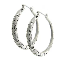 BRIGHTON BEACH Filigree Metal Circle  Hoops Earring