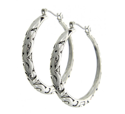 BRIGHTON BEACH Filigree Metal Circle  Hoops Earring