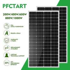 PFCTART 200W 400W 600W 800W 1000W Monocrystalline Solar Panel 12V Home RV Marine