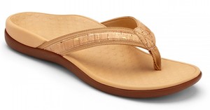 Vionic Orthaheel Tide II Toe Post Women Orthotic Flip Flop Sandals Gold Cork | eBay