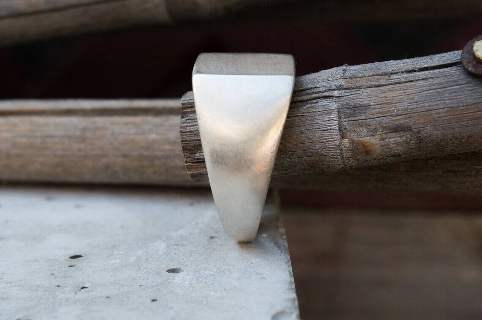 925 Sterling Silver Plain Signet Ring Square Cut Mens Ring Statement Ring Size - Image 2 of 4