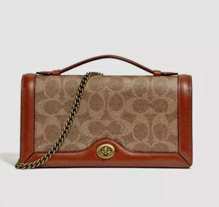 Coach riley chain clutch 2025 in colorblock signature canvas