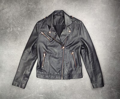 Kookai Biker Jacket Lumb Leather women's size 42 UK