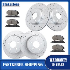Front and Rear Brake Rotors Pads Kit for Dodge Challenger Chrysler 300 Drilled