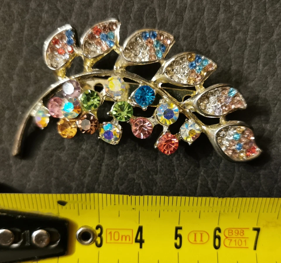 SPILLA gioiello - PIUMA / PENNA multicolore (base argento) - Immagine 3 di 3