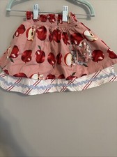 Matilda Jane Apple Print Skirt Pink/Red Girls Size 4