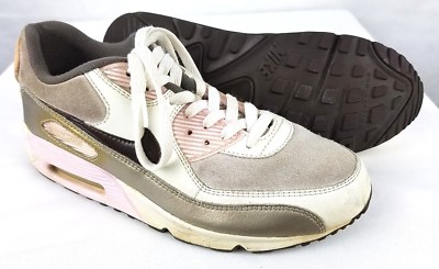 NIKE AIR MAX 90 CL (GS) Size 6Y Women's 7.5 Sail Brown / Pink Shoe 312153-121
