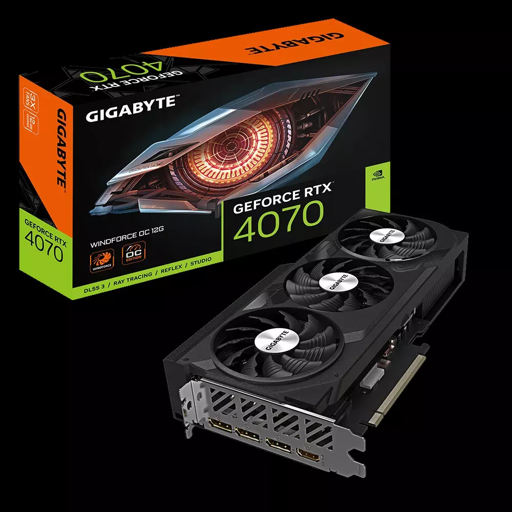 GIGABYTE NVIDIA GeForce RTX 4070 WINDFORCE OC 12G GDDR6X PCI Express 4.0  Graphics Card Black GV-N4070WF3OC-12GD - Best Buy