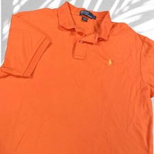 Vintage 90s Polo Ralph Lauren Polo Shirt Mens Large Orange Embroidered Pony