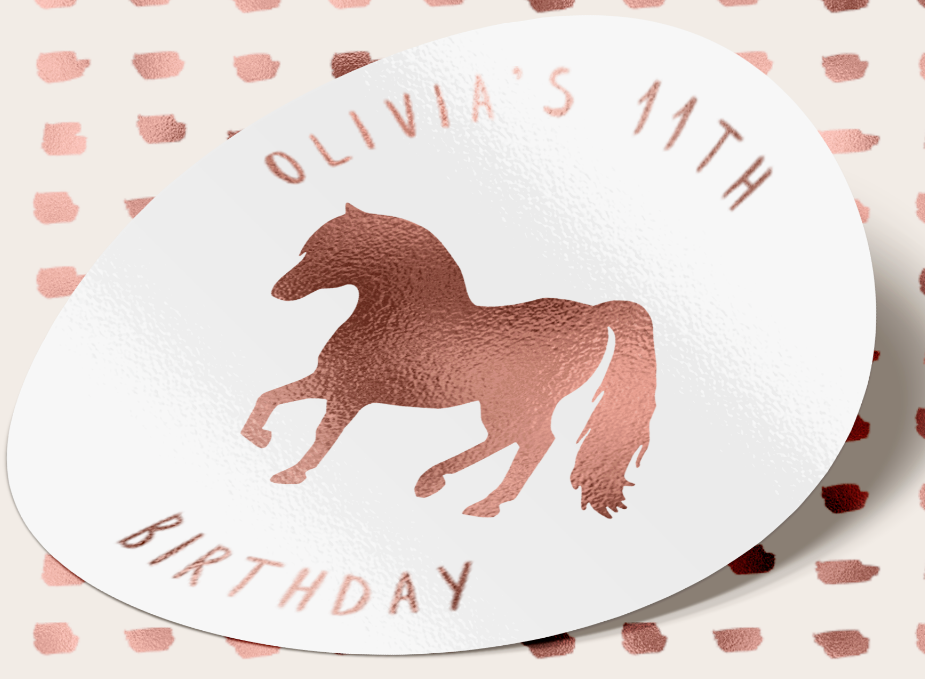 Personalised ROSE GOLD FOILED Pony Colorado Springs Mall Birthday Sweet Bag Party 18TH New Free Shipping Stickers 21ST