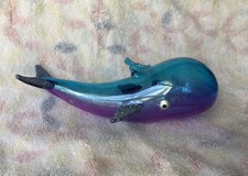 Blown Glass Whale Christmas Ornament