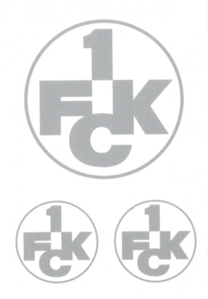 1. FC Kaiserslautern Autoaufkleber - 3er-Set Logo silber - Aufkleber Sticker FCK