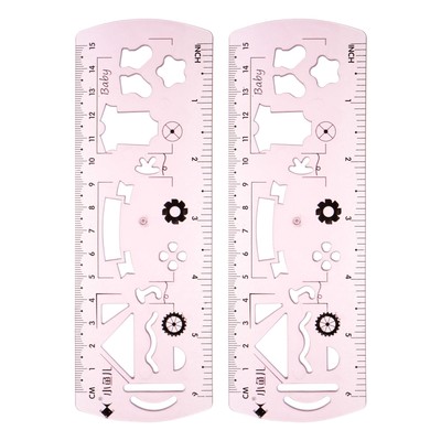 2pcs Unbreakable Flexible Rulers 15cm/6