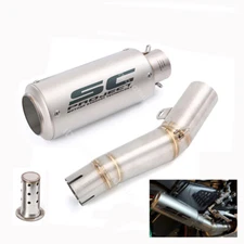 For Yamaha YZF R6 2006-2025 Exhaust Mid Pipe Short Muffler Tips Slip on System