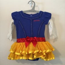 Disney Snow White Baby Girls Size 9 Months Blue Yellow Tutu Dress Costume GUC