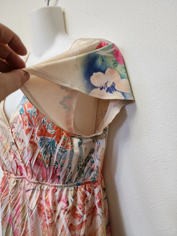 Vestido Kiara Mujer L Cuello Flutter Floral Y2K Hada Caprichoso Boho Playa Sol Sin Mangas Foto 4 de 4