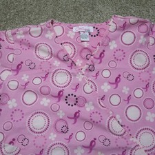Breast Cancer Awareness Scrub Top Creations By Leah Black Pink Ribbon M Medium