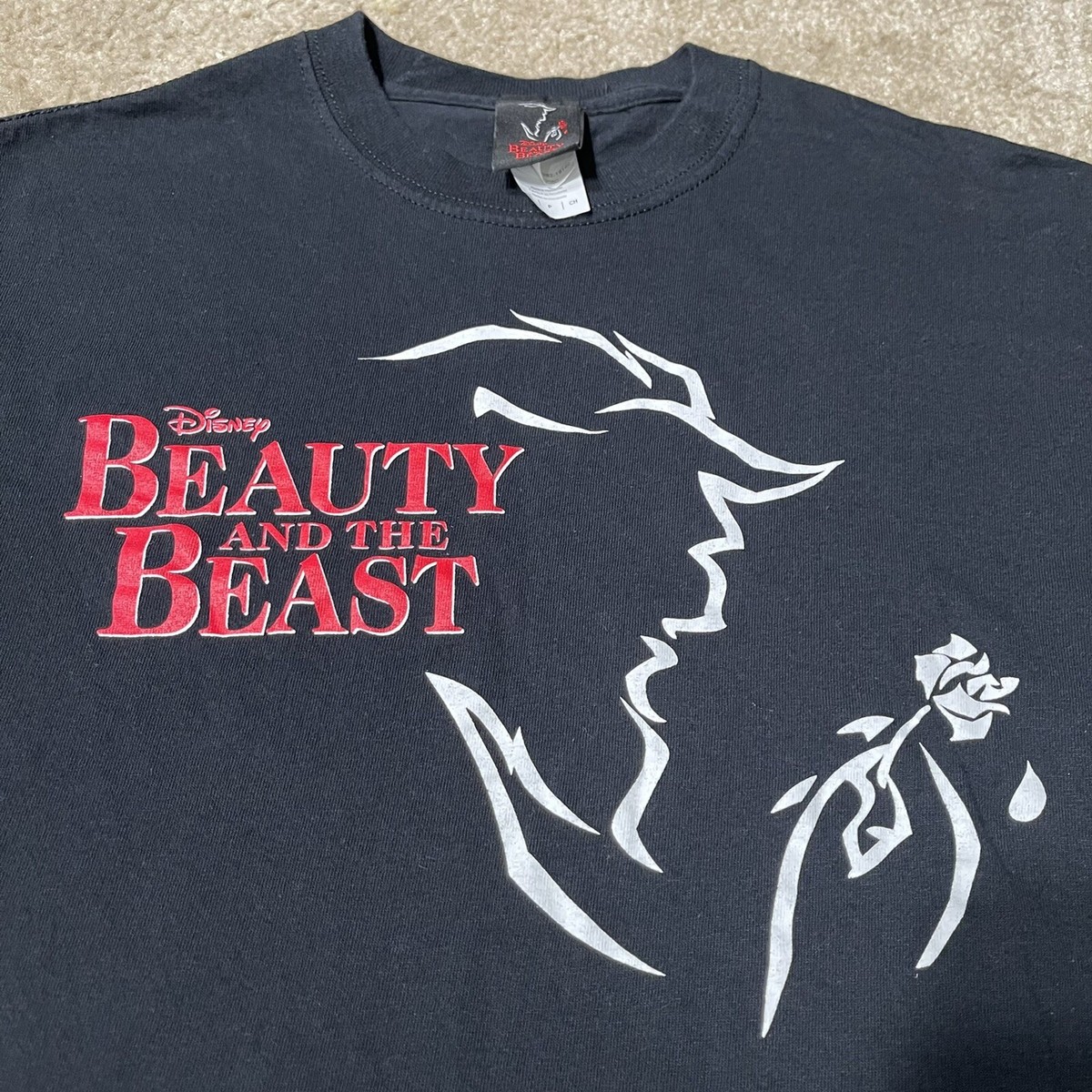 Disneys Beauty And The Beast Adult Black T Shirt Size Small Gilman