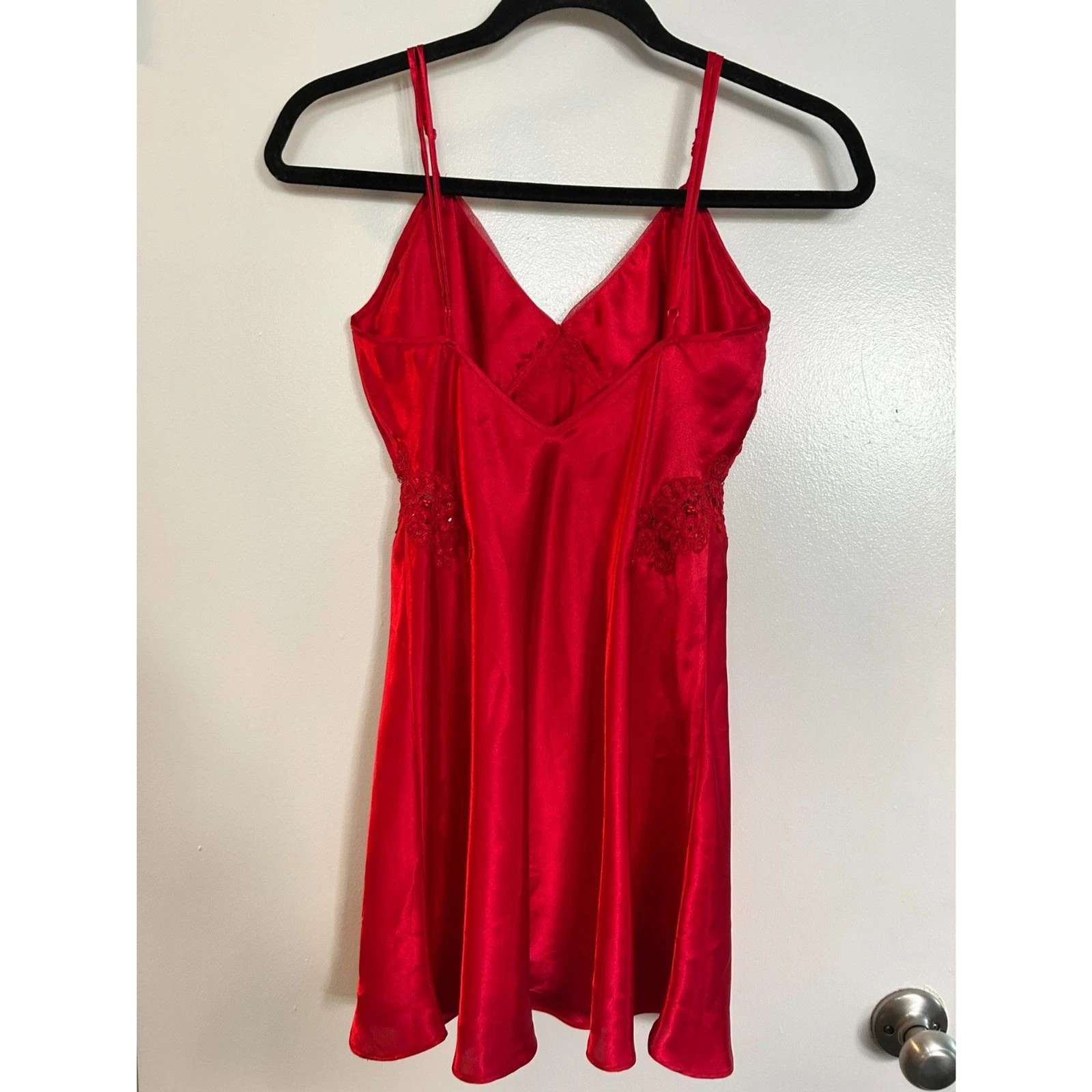 UNDERCOVER Abito lingerie vintage Victoria's Secret etichetta oro semi trasparente pizzo slip