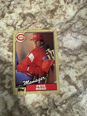 1987 topps pete rose cincinnati reds #393 rare baseball card ERROR 1987 Topps Pete Rose #393