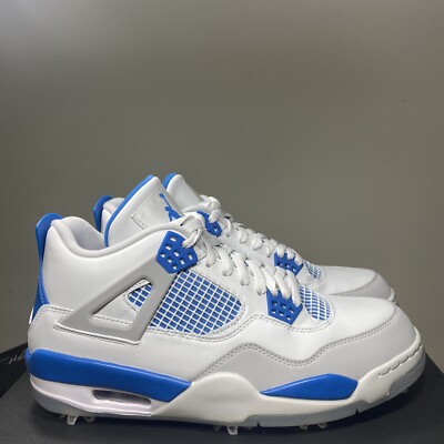 Nike Air Jordan 4 Retro Golf Shoes White Military Blue CU9981-101