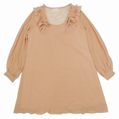 Verofonna Re.Verofonna Ribbon Frill Chiffon Dress Long Sleeve Knee  