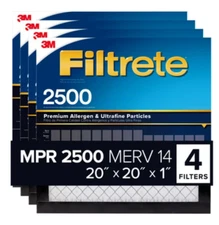 3M 2500 Series Filtrete 1 Filter 20 X 20 X 1 (Pack of 4)