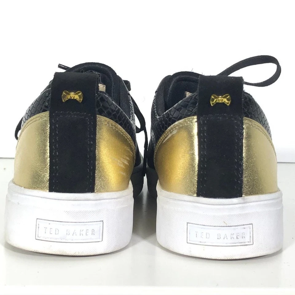 Tênis Ted Baker London Kulei V.2 Feminino Tamanho 5 com Detalhes Metálicos Dourados - Imagem 4 de 4