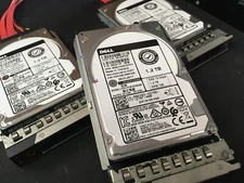 *LOT OF 10* DELL 1.2TB 10K 12Gb 2.5" SAS HUC101812CSS200 DP/N 0KV02 W/TRAYS