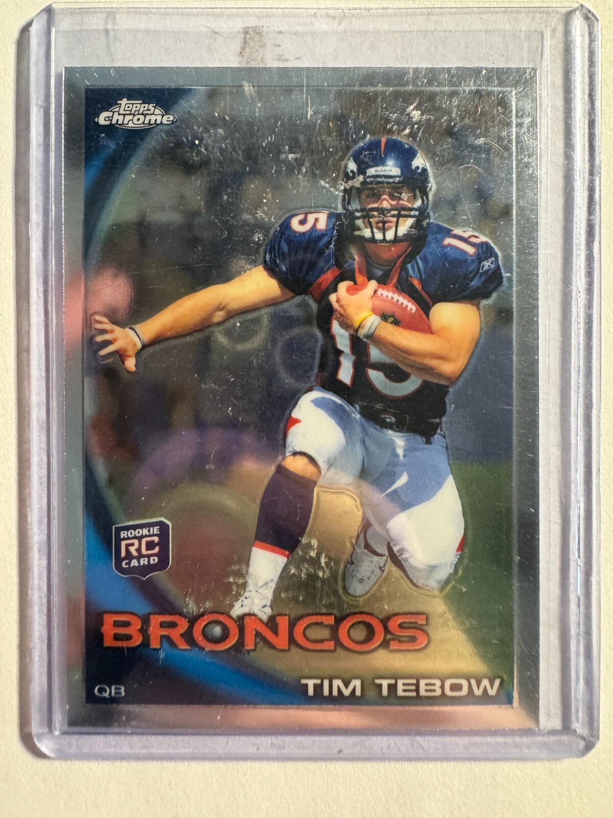 K261,120 - 2010 Topps Chrome #C100A Tim Tebow leap RC