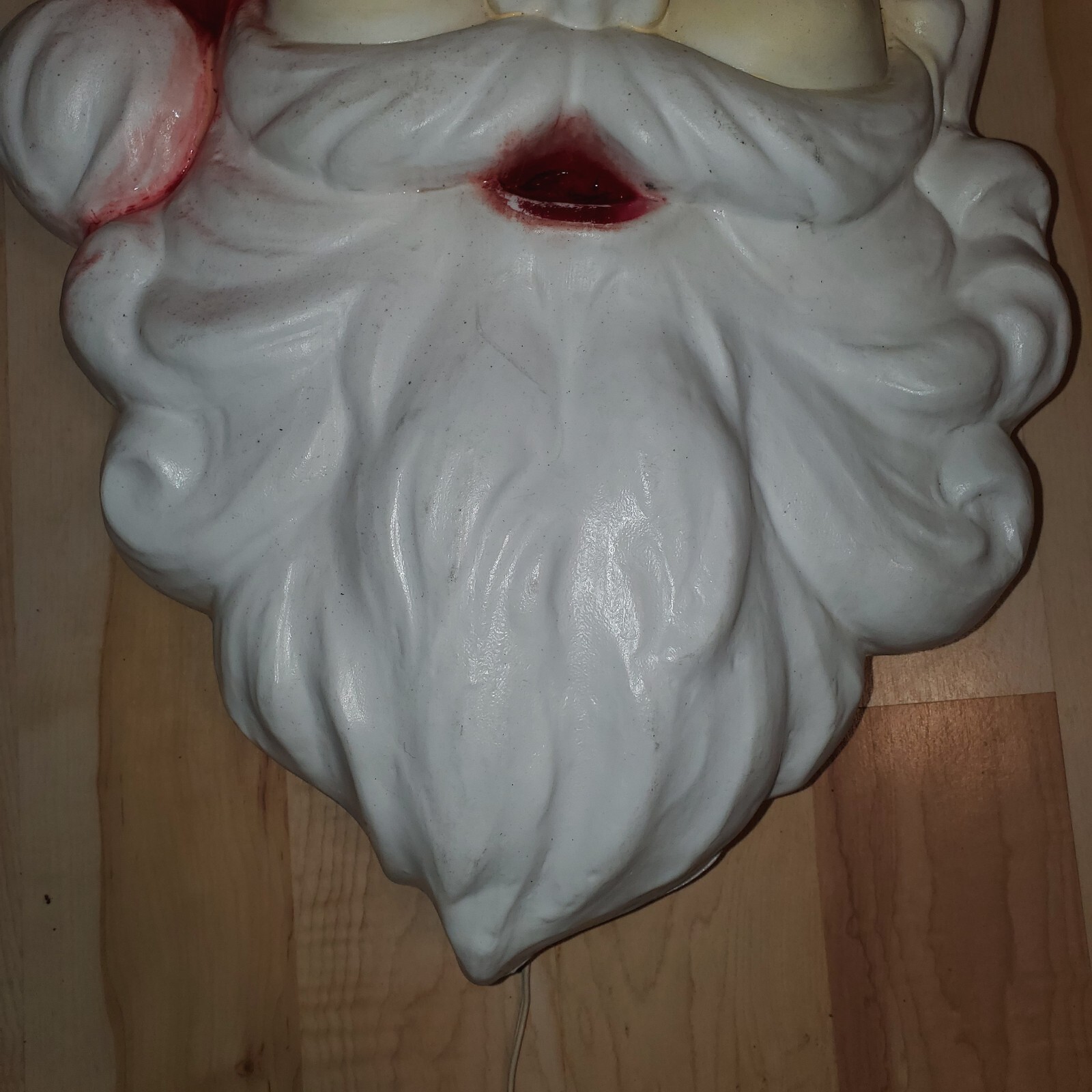 Vintage Christmas Light Blow Mold Santa Face Head 21.5” Union Products