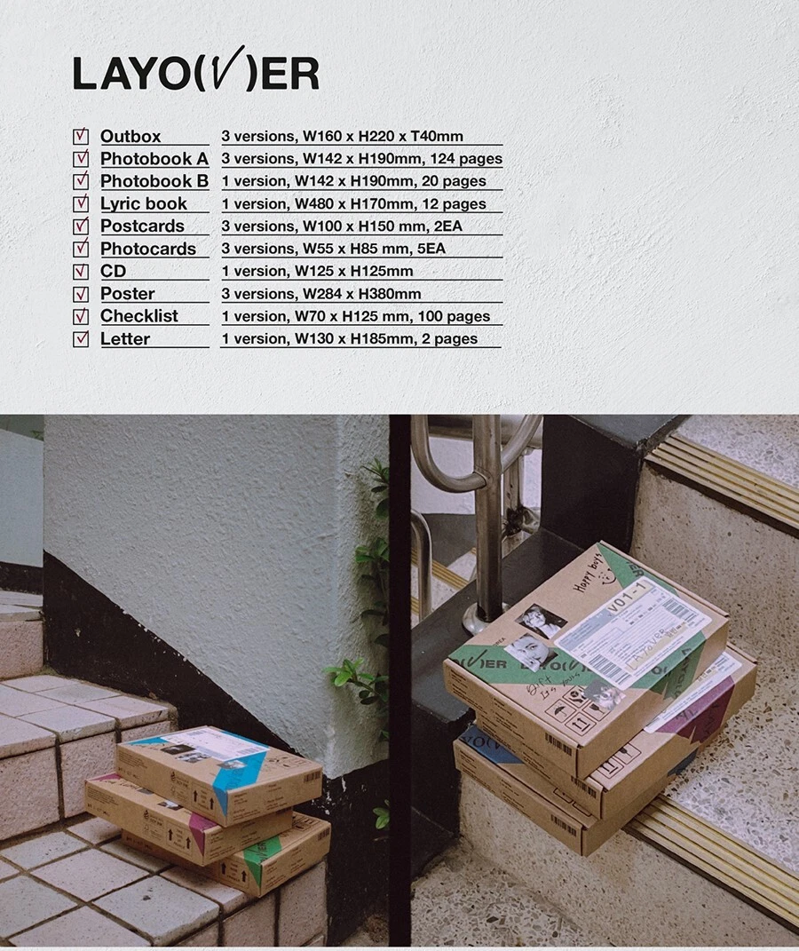 【未開封】LAYOVER V BTS 3セット　フォトカード付き BTS V [LAYOVER] Album 3 Ver SET+WEVERSE Ver SET/3CD+QR Card+