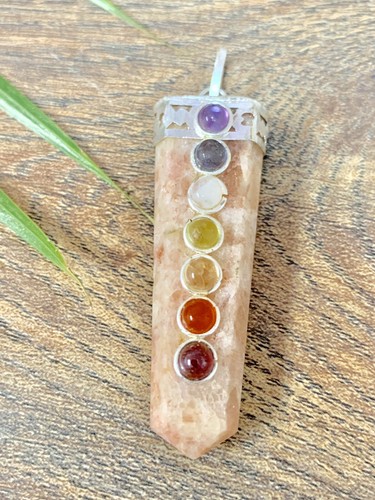 Chakra Sunstone Pendant Gemstone Specimen Reiki Chakra Crystal Stone Jewelry - Picture 6 of 12
