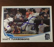 MATT TUIASOSOPO 2013 TOPPS AUTOGRAPHED SIGNED AUTO BASEBALL CARD US120 TIGERS