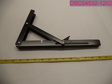 QTY 2; 12" Folding Table Shelf Bracket Wall Mounted Short Release Arm Black