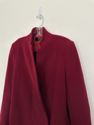 Haider Ackermann Wool Blend Long Line Coat Red Hook Loop Hidden